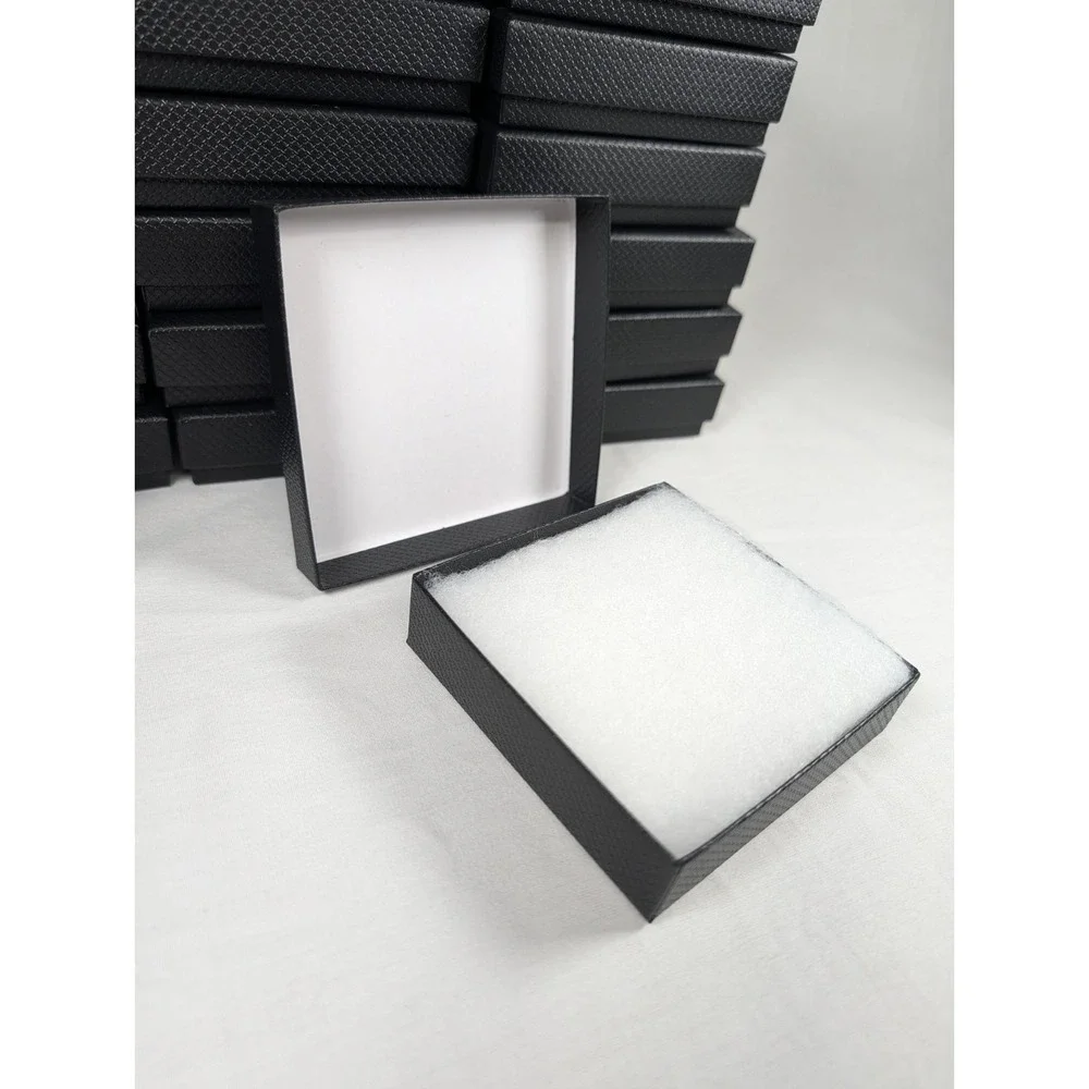 Jewelry Gift Boxes Black With Lids  3.5'x3.5